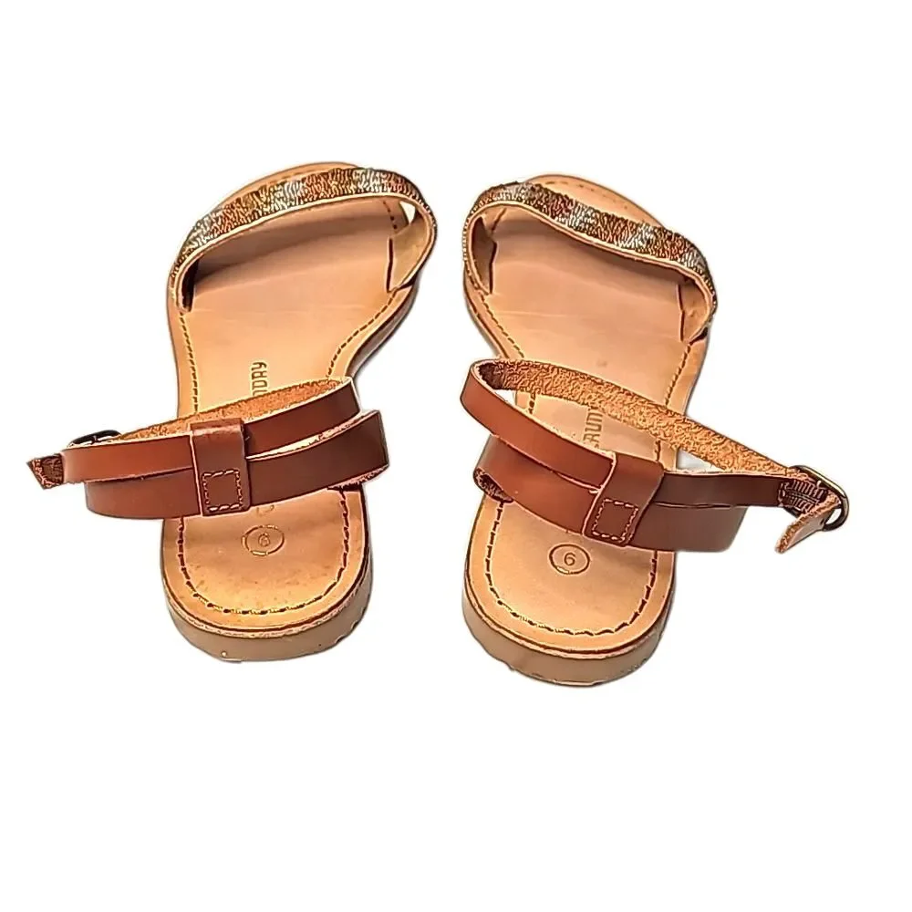 Sandals by Chinese Laundry Beaded Leather Tan Copper Gray Size 9